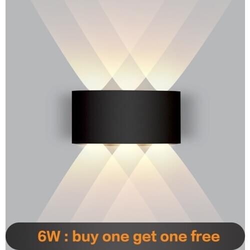 LED Wall Light Aluminum IP65 Outdoor Waterproof Garden Indoor Fashion Wall Lamp For Bedroom Living Room Buy One Get One Free