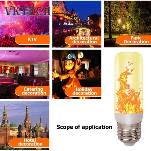 LED Flame Bulb Light Simulation Flickering Flame E27/E26 Corn Bulb Atmosphere Lamp Bar KTV Decorations