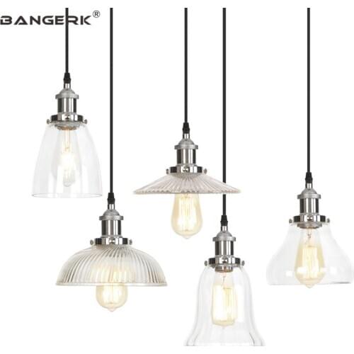 RH Industrial Style LED Pendant Lamp Vintage Loft Edison Hanging Light Glass Home Decor Lighting Droplight Lamparas De Pared