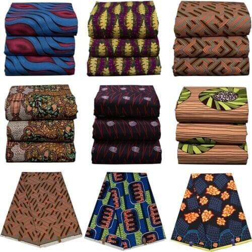 Chzimade 2/3/4/5/6 Yards Ankara African Printed Fabric Vintage Pattern Tissu Wax Africa Fabric For Women Wedding Dress