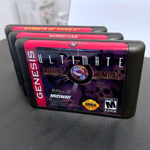 Ultimate Mortal Kombat 3 /Gargoyles /Streets of Rage 16 bit MD Game Card Genesis Red Labels For Sega Mega Drive & Genesis System