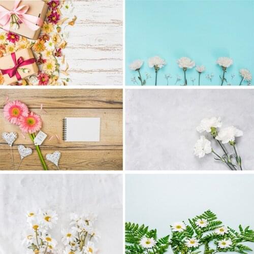 Vinyl Custom Photography Backdrops scenery Flower and Wooden Planks Photography Background 191020-21-22-005