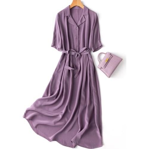 2021 summer womens fashion elegant silk long dress one piece with belt