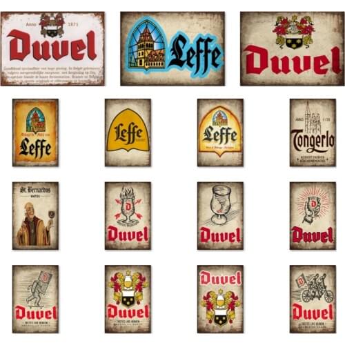 Duvel leffe Orval Tin Signs Custom wholesale Belgium wall painting Bar PUB Decor WX2