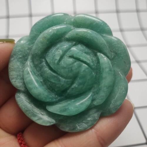 1pcs Natural Aventurine Rose Shaped Hand Carved Crystal Flower Stones Healing Decor Natural Quartz Crystals