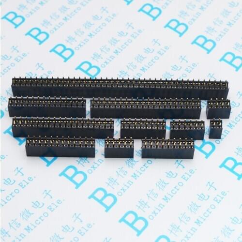 10pcs Double Row Pin 2*2P 3P 4P 5P 6P 8P 10P 12P 20P 40P Straight Pin Female Header Strip Socket Connector 2.54mm Pitch