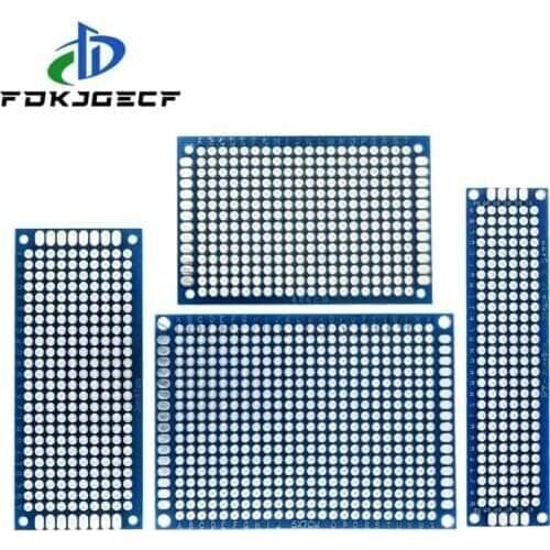20pcs 5x7 4x6 3x7 2x8 cm 5*7 4*6 3*7 2*8 double Side Copper prototype pcb Universal Board Cave plate Circuit board Blue