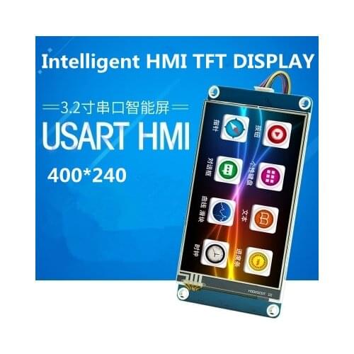 3.2 inch touch TFT with a GPU USART HMI image configuration screen font serial Chinese version 400*240 like the model NX4024T032