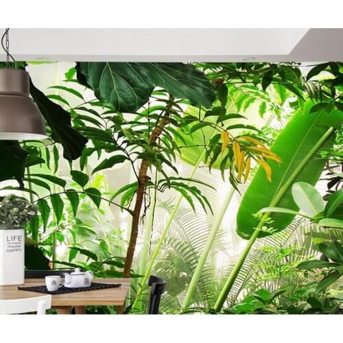 3D Tropical forest plant background wall living room TV green plant leaf decoration mural hotel bedroom dining room wallpaper