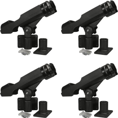 4 Pieces/Set 360 Degree Swivel Rotatable Marine Boat Kayak Yacht Rod Holder Rack Side Rail Mount Pole Rest Accessories