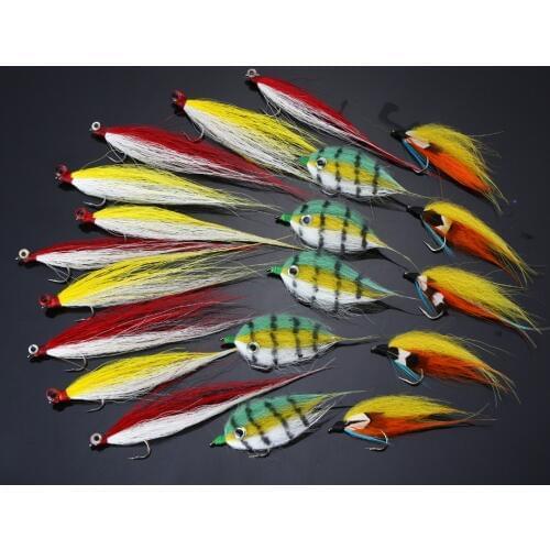 40Pcs Baitfish Minnow Fly Saltwater Flies Fly Fishing Lures Hooks H042