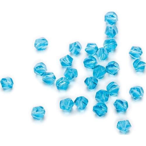 50 Piece Lake Blue Twisted Cut Faceted Crystal Glass Spacer Beads Jewelry Making For Handmade Bracelet Necklaces DIY 6-10mm