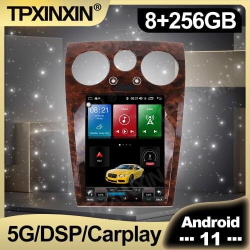 128GB Tesla Screen Android 11 Car Radio For Bentley Flying Spur 2004-2015 Multimedia Auto DVD Player Navigation Stereo GPS 2 din