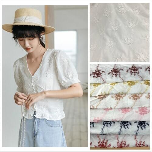 Free Shipping High Quality Cotton Applique Embroidered Lace Fabric 3D Flowers DIY Accessories
