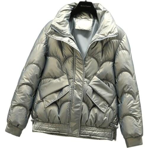 Glossy Luster Down Cotton Coat Parkas Female New Womens Winter Coat Short Cotton Quilted Thicken Warm Snow Winter Jackets 2021