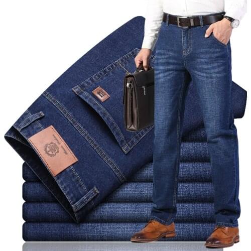 Jeans New 2021 Autumn Cotton Mens Stretch Jeans Classic Style Fashion Casual Business Casual New Style Loose Pants 28-40