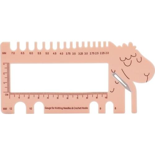Sewing Knitting Needles Gauge Tool Measure Ruler Sheep Shape Multifunctional Size Guide Crochet Hook DIY Craft Accessories