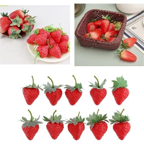 Artificial Fruit Fake Strawberry Realistic Plastic Strawberry for Photography Prop Basket Display Household Window Decoration
