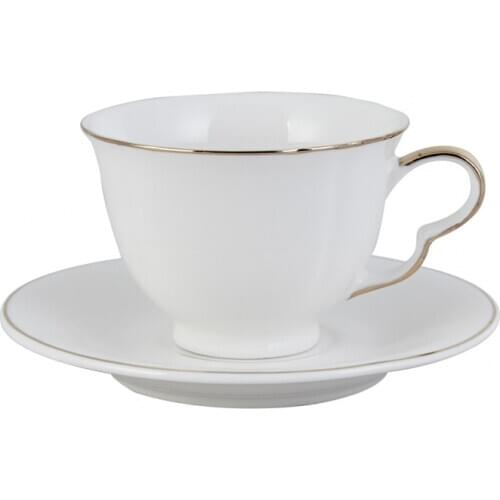 Karaca Orenda Porcelain Turkish Coffee Cup Boxed Set with 6 Cups and 6 Saucers Tea Coffeeware Glass Drinkware