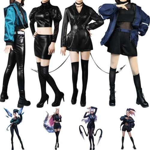 COSTAR Game LOL KDA Ahri Evelynn Akali Kaisa Cosplay Costume The Baddest Evelynn Cosplay Sexy Women Black Costume Halloween