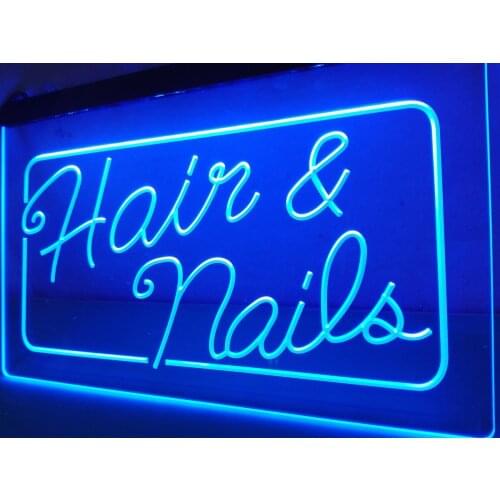 LB322- OPEN Hair & Nails Beauty Salon LED Neon Light Sign home decor crafts