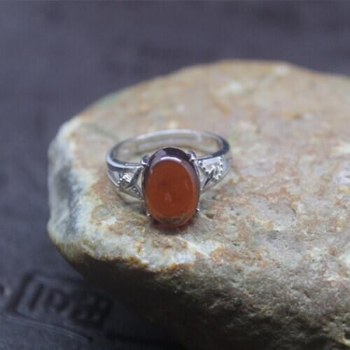 Wholesale New Fashion Euro-American Jewelry Special Garnet 925 silver inlay cross Ring for Women Luxury namour Charm Gift