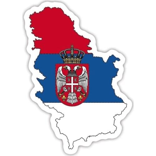 A0554#13cm/17cm Removable Decal Serbia Map Flag Car Sticker Waterproof Accessories on Bumper Rear Window