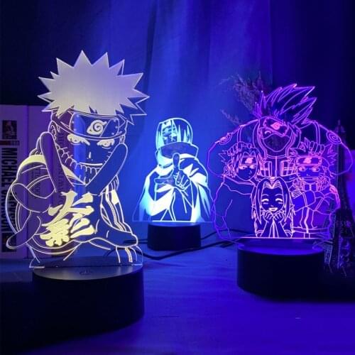 NARUTO Anime Figures Naruto Uchiha Itachi Sasuke Penn Spot Hand-run Dormitory Desk Lamp Creative Decoration Children Toys