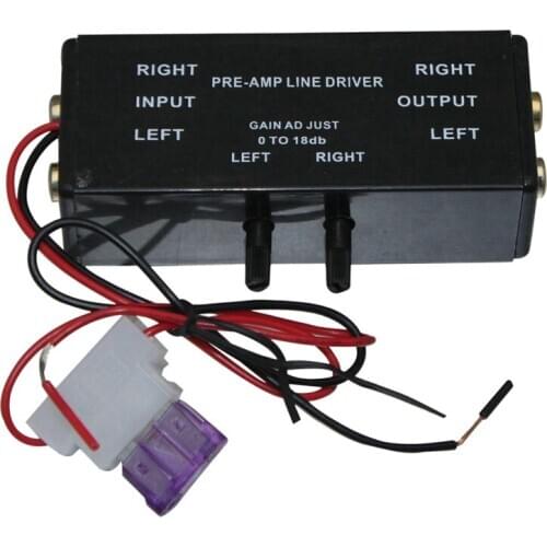 New Black Rca Input/Output Adjustable Pac Turbo 1 Line Driver Signal Amplifier Booster Adapter for Car Boat