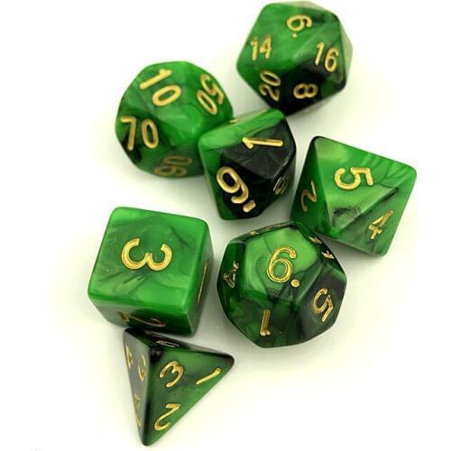 Wholesale 7 pieces / set of new dice game polyhedron D4-D20 multi-faceted acrylic dice colorful 2019 new
