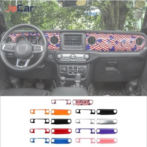 ABS Material Center Console Dashboard Panel Decorative Trim Decoration Cover For Jeep Wrangler JL JT Gladiator 2018 -2021