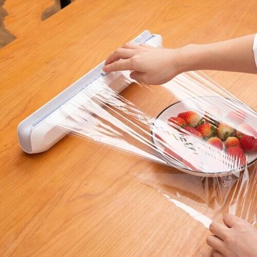 Preservative Film Cutters Cling Food Wrap Cutter Plastic Wrap Dispenser Storage Holder Simple Style Wrap Cling Film Cutter