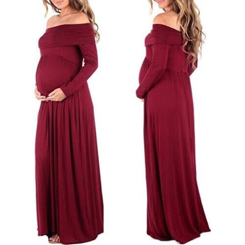 Maternity Dress 2019 Maternity Dress Chiffon Dress Off Shoulder Dress