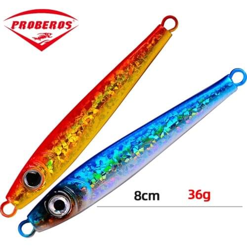 PRO BEROS Metal Sequins Fishing Lure 36g 80mm Crankbait Jig Shads Spoon Artificial Baits Wobbler Rotating Bait Sea Lures Pesca