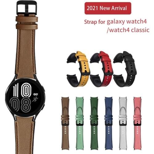 Watchband Strap For Samsung Galaxy Watch 4 44mm 40mm Genuine Leather Band For Samsung Galaxy Watch 4 Classic 42mm 46mm Correa