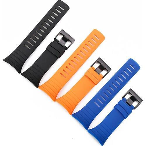 Rubber strap female pin buckle watch accessories for Suunto core outdoor sports waterproof bracelet men watch band