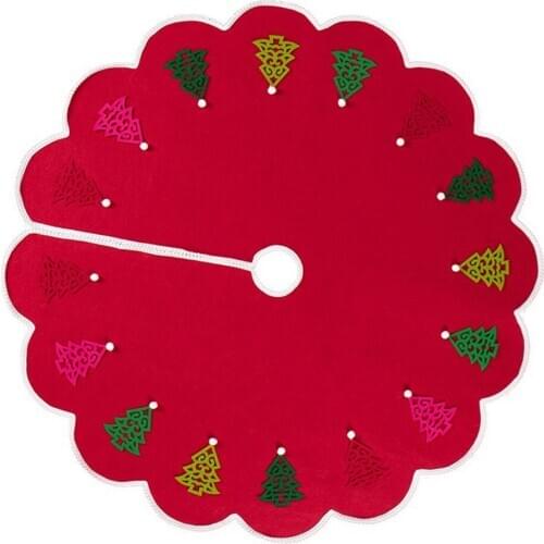 Christmas tree decor red Christmas Tree Skirt Christmas Xmas Tree Decor Holiday Skirts for Home Party Supplies