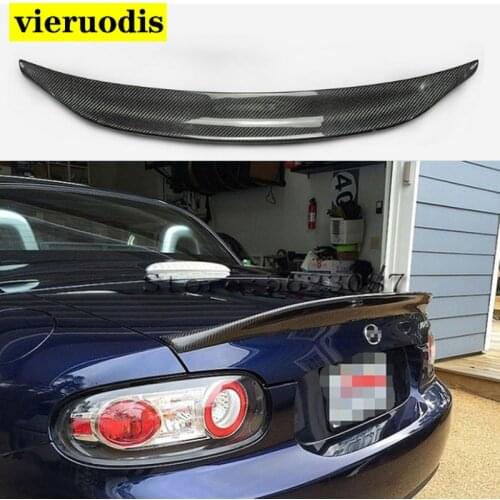 Car-styling For MX5 NC NCEC Roster Miata EPA Type 3 Carbon Fiber Rear Spoiler Glossy Fibre Trunk Wing Lip(PRHT Hard Top Only)