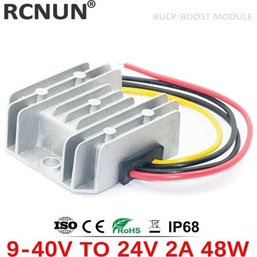 Super Deals 9-40V 24V to 24V 2A Boost Buck DC DC Converter Voltage Regulator with CE RoHS RCNUN