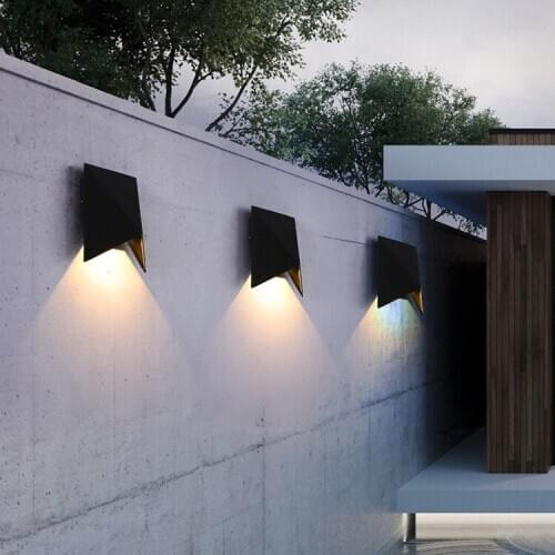 LED waterproof wall lamp outdoor corridor stairs living room bedside led wall light black white aluminium modern geometric lamp