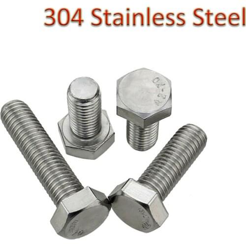 304 Stainless Steel Left-Hand Thread Hexagon Head Screws Bolts Reverse Thread Left Tooth Outer Hex Head Bolts M6 M8 M10 M12