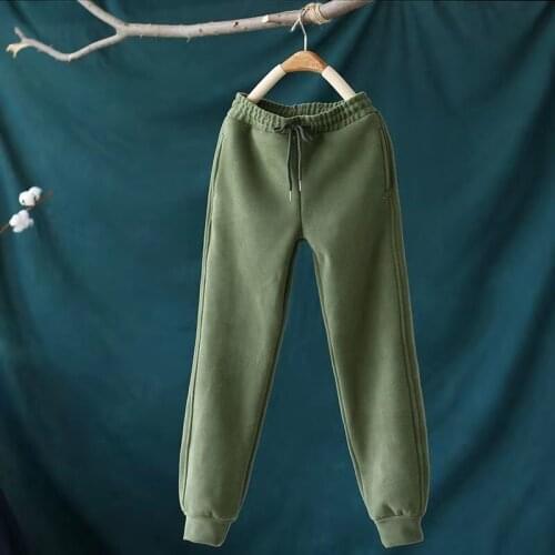 2021 New Arrival Spring/autumn Women Loose Casual Elastic Waist Harem Pants All-matched Cotton Ankle-length Pants W48