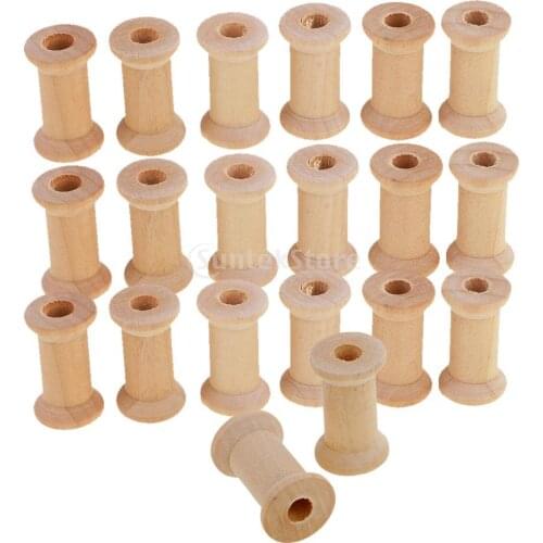 100Pcs Wooden Empty Sewing Bobbins Spools Sewing Thread Ribbon Holder Craft