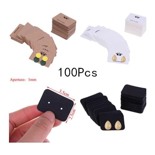 100Pcs Multi Color Paper Cute Stud Earring Hangtag Card Cost Extra Jewelry Display Packing Card 3.5*2.5cm