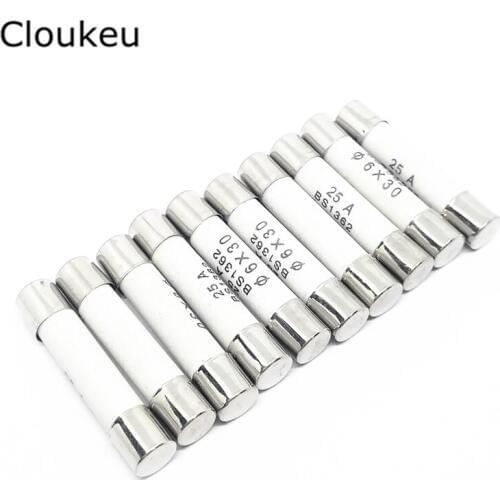 15A 6*30 Ceramic Fuse 250V 15a RO58 Fast blow fuse 10Pcs