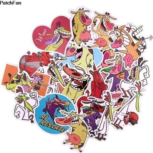 A3661 20pcs Cartoon Chicken And Cow Pvc Waterproof Stickers For Scrapbooking Luggage Skateboard Phone Laptop Wall Guitar