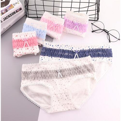 3pcs/Lot New Hot breathable girl panties candy color girls shorts briefs bubble cotton underwear bow low waist womens briefs