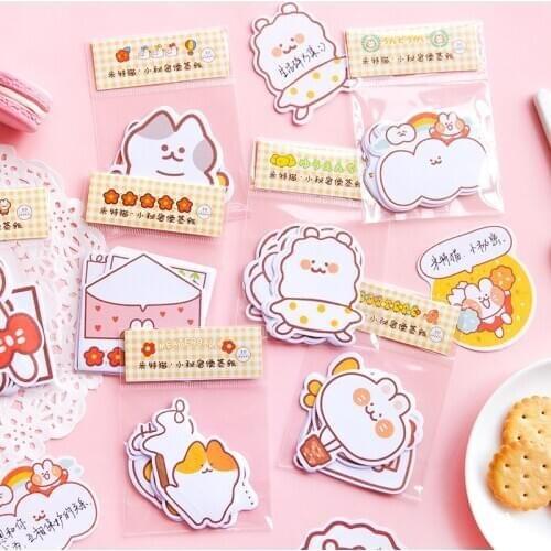 30 Pcs/bag Cute Cartoon Cat Secret Memo Pad Kawaii Message Notes Decorative Notepad Note Paper Memo Stationery Office Supplies