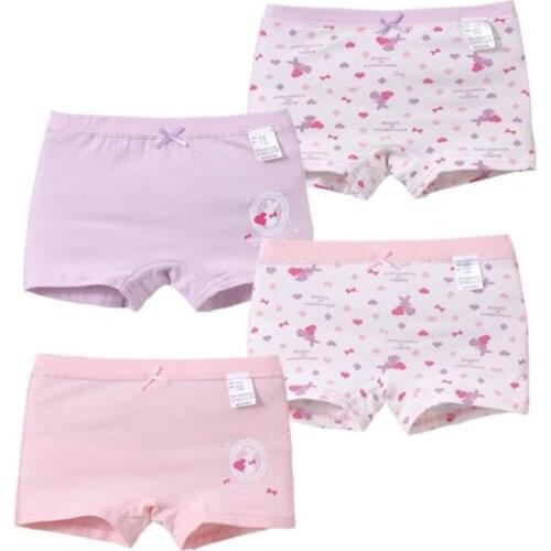 4/PCS Baby Underwear Girl Cotton Briefs Infant Bread Pants Girls Shorts Childrens Children Students Briefs Kids Cartoon Short