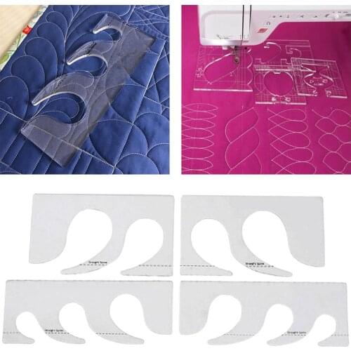 4x Durable Quilting Rulers Clear Household Sewing Machine Quilt DIY Template